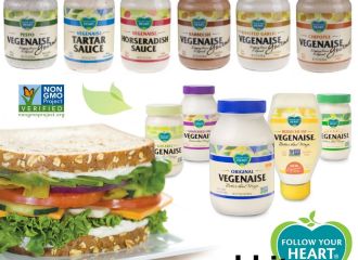 follow your heart, vegenaise, veganaise, vegan, mayonnaise, mayo, vegan mayo, no eggs, eggless, egg-free, products